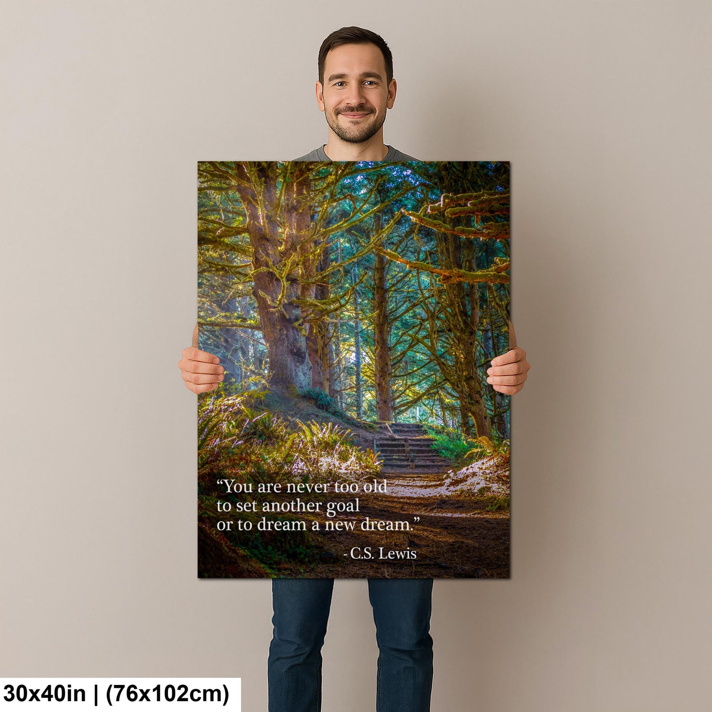 C.S. Lewis Wall Art – Inspirational Quote Print | Forest Path Photography Decor