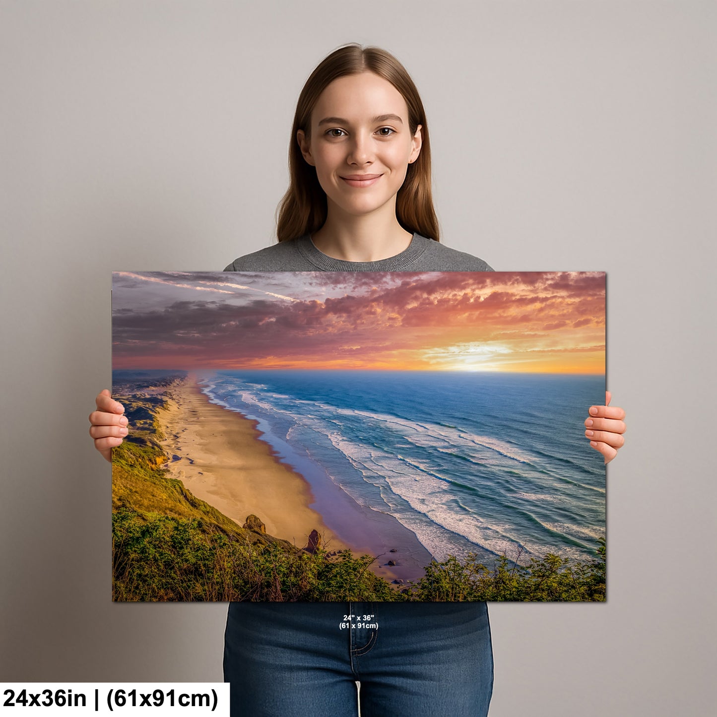 Pacific Panorama: Florence Coastline Overlooking the Horizon Oregon Seascape Photography