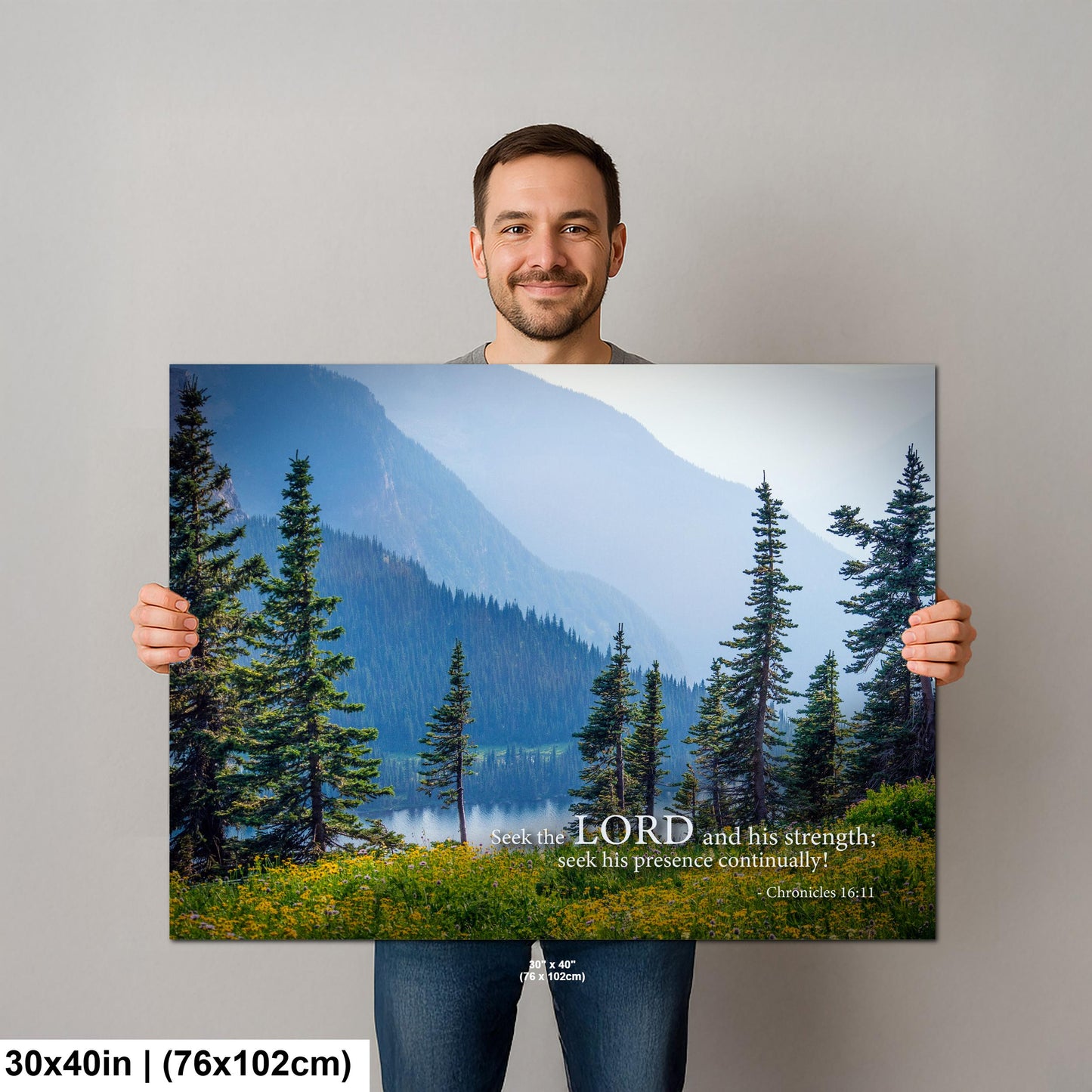 Christian Wall Art | Seek the Lord Art – Misty Mountain Photography Canvas & Scripture Print