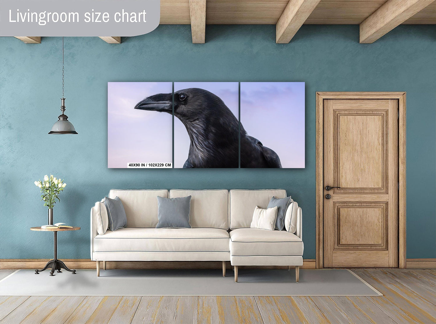 Raven Portrait Print: Arizona Desert Sky Wildlife Photography
