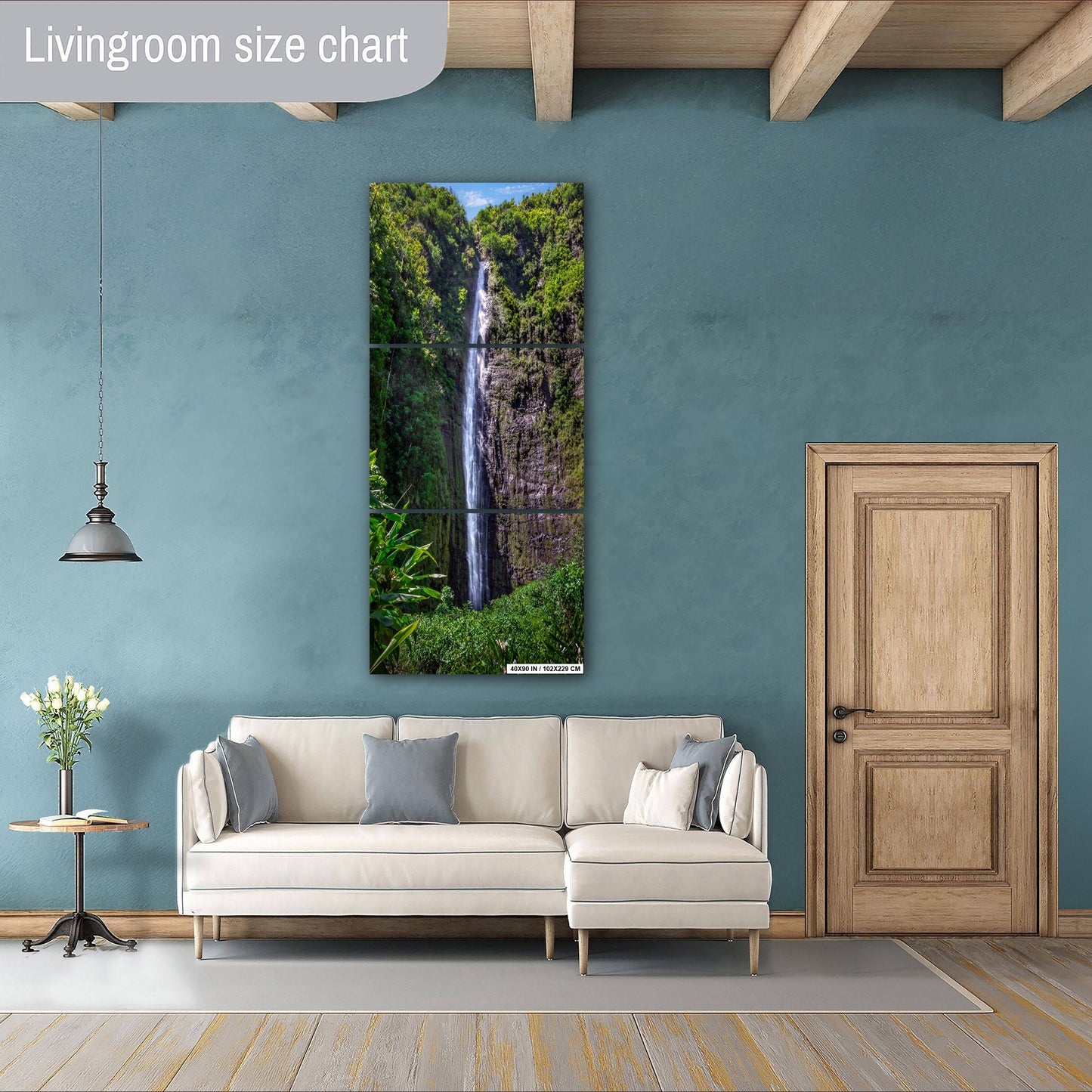 Eternal Rush: Waimoku Falls Wall Art Waterfall in Hawaii Canvas Metal Print Nature Photography