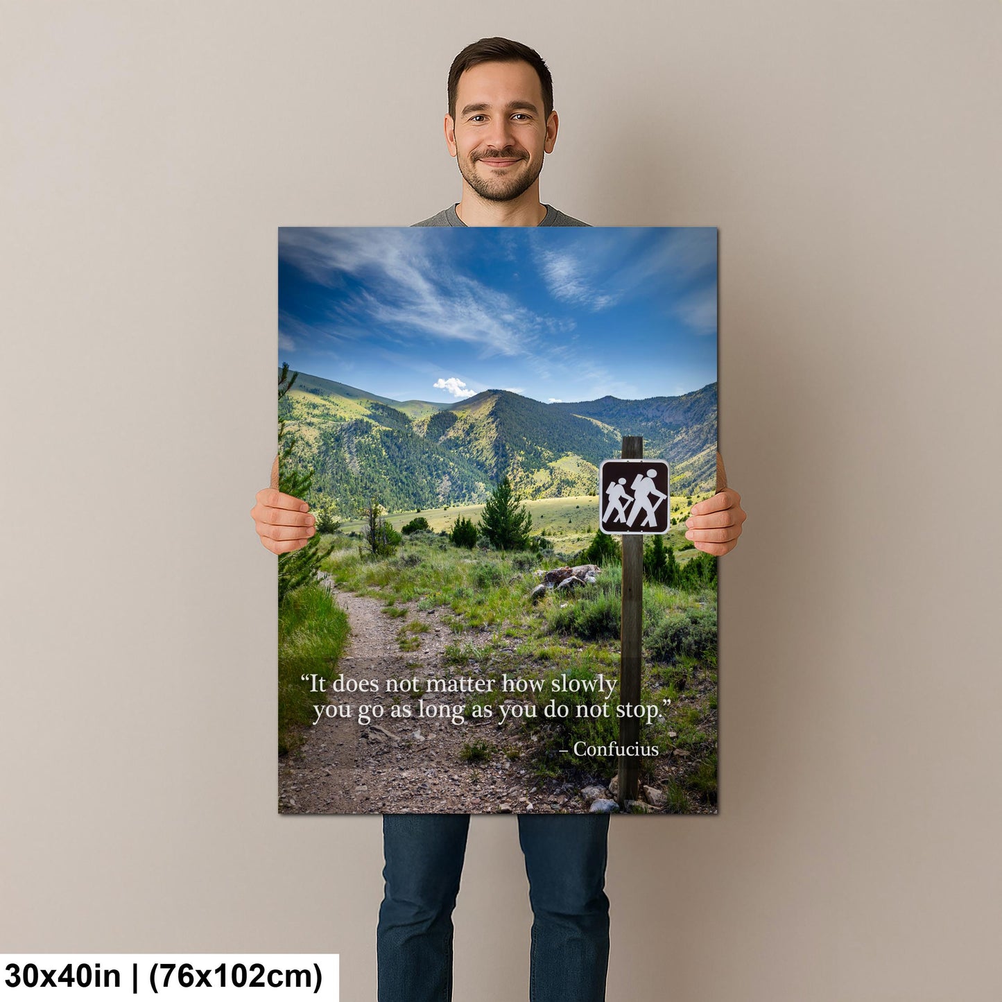 Mountain Trail Wall Art – Inspirational Landscape Decor Canvas Photo Print