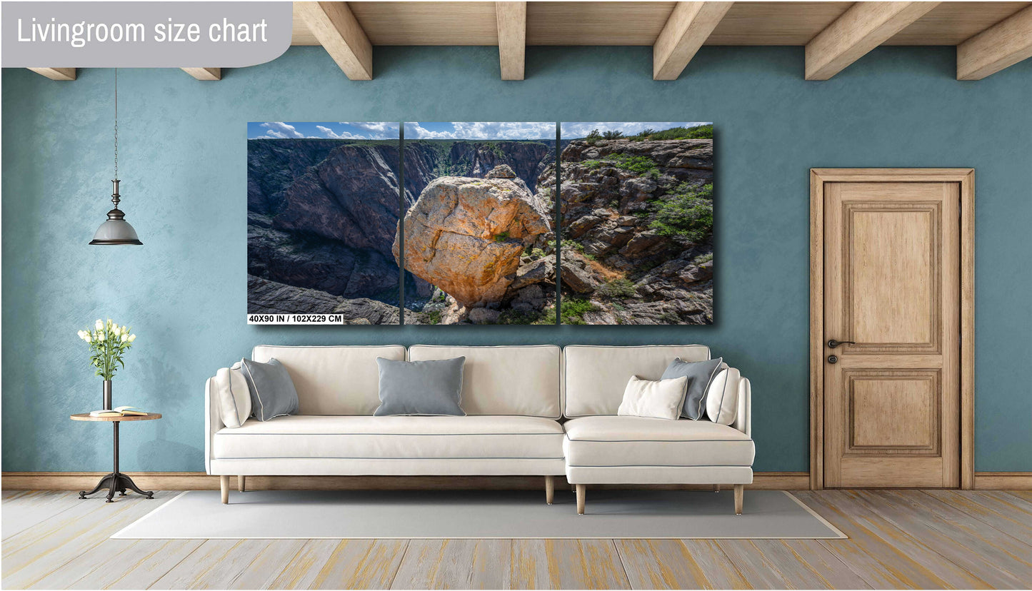 Gold Rock at Gunnison: Black Canyon of the Gunnison Print Wall Art Colorado Painted Giant Rock Photography Aluminum/Acrylic/Metal/Canvas
