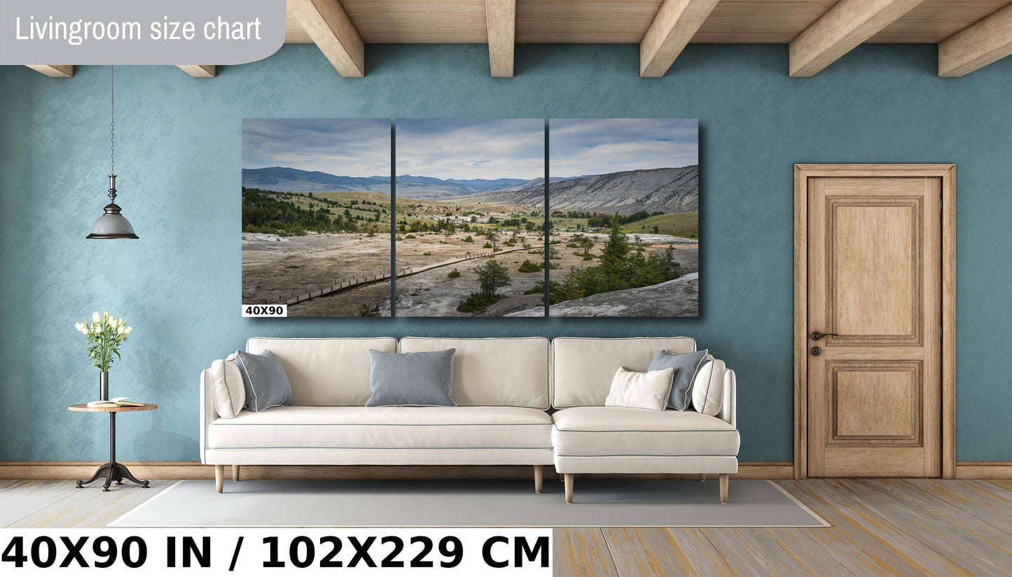 Frontier Sentinels: Mammoth Hot Springs Fort Yellowstone National Park Wall Art Yellowstone National Park Valley Metal Acrylic Print