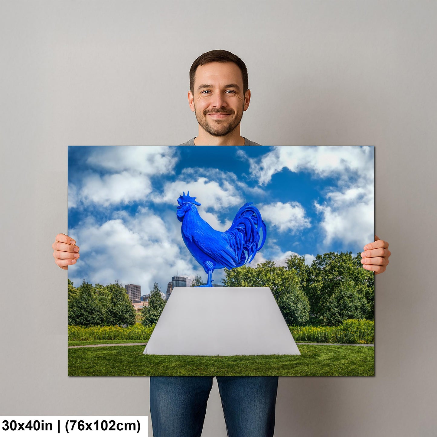 Blue Rooster Sculpture Minneapolis Sculpture Garden Minnesota Photography Print Wall Art Home Decor
