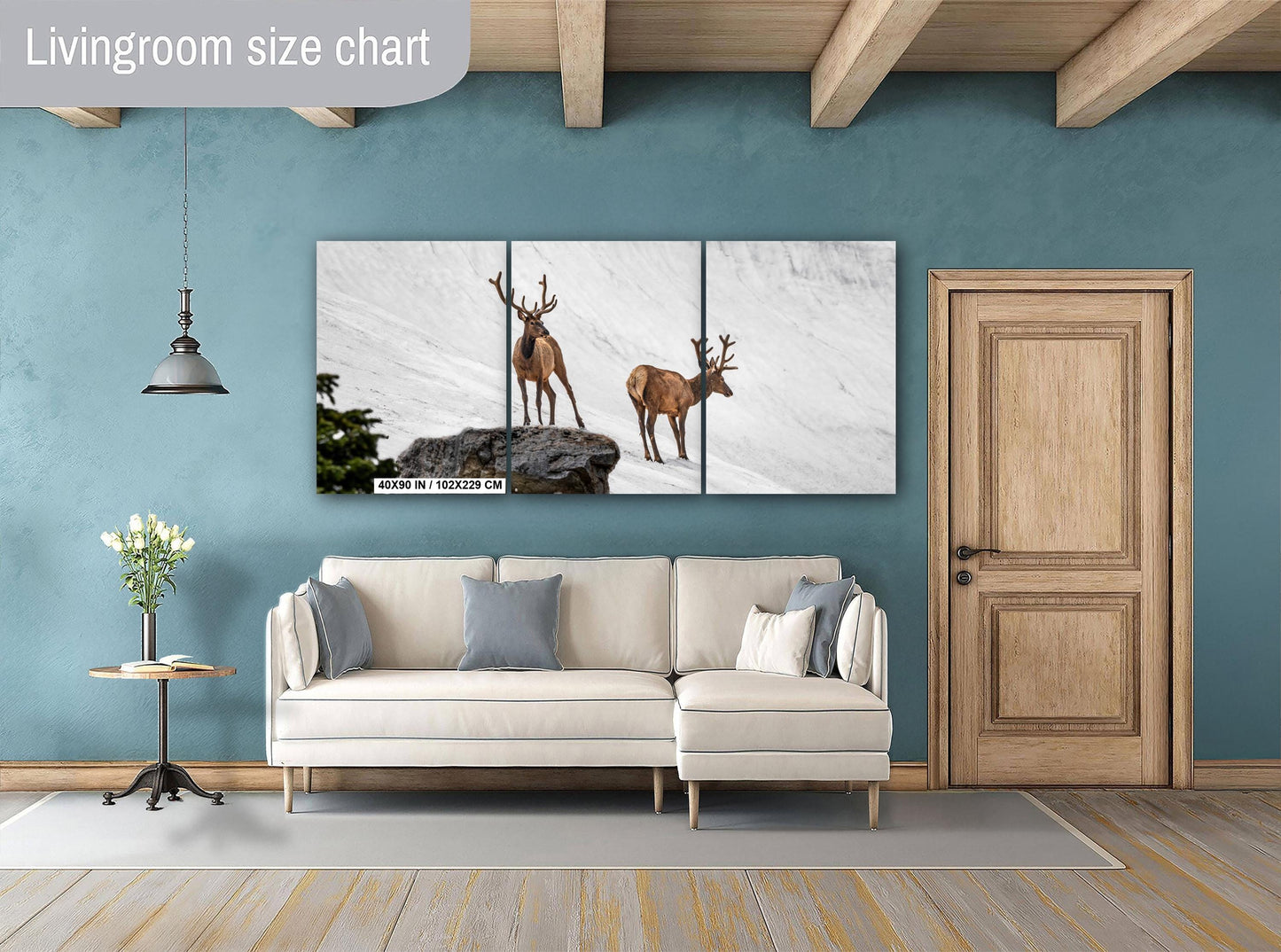 Bull Elk Duo on Summer Snow Rocky Mountain National Park Colorado Photo Print, Alpine Wildlife Wall Art Decor Aluminum/Acrylic/Metal/Canvas