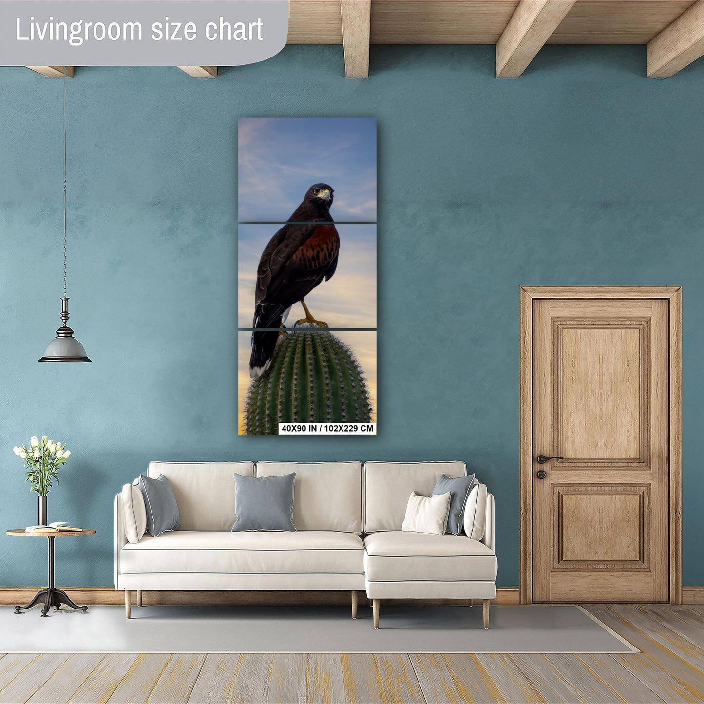 Harris's Hawk Sunset Print: Arizona Desert Bird Photography, Saguaro Cactus Wall Art