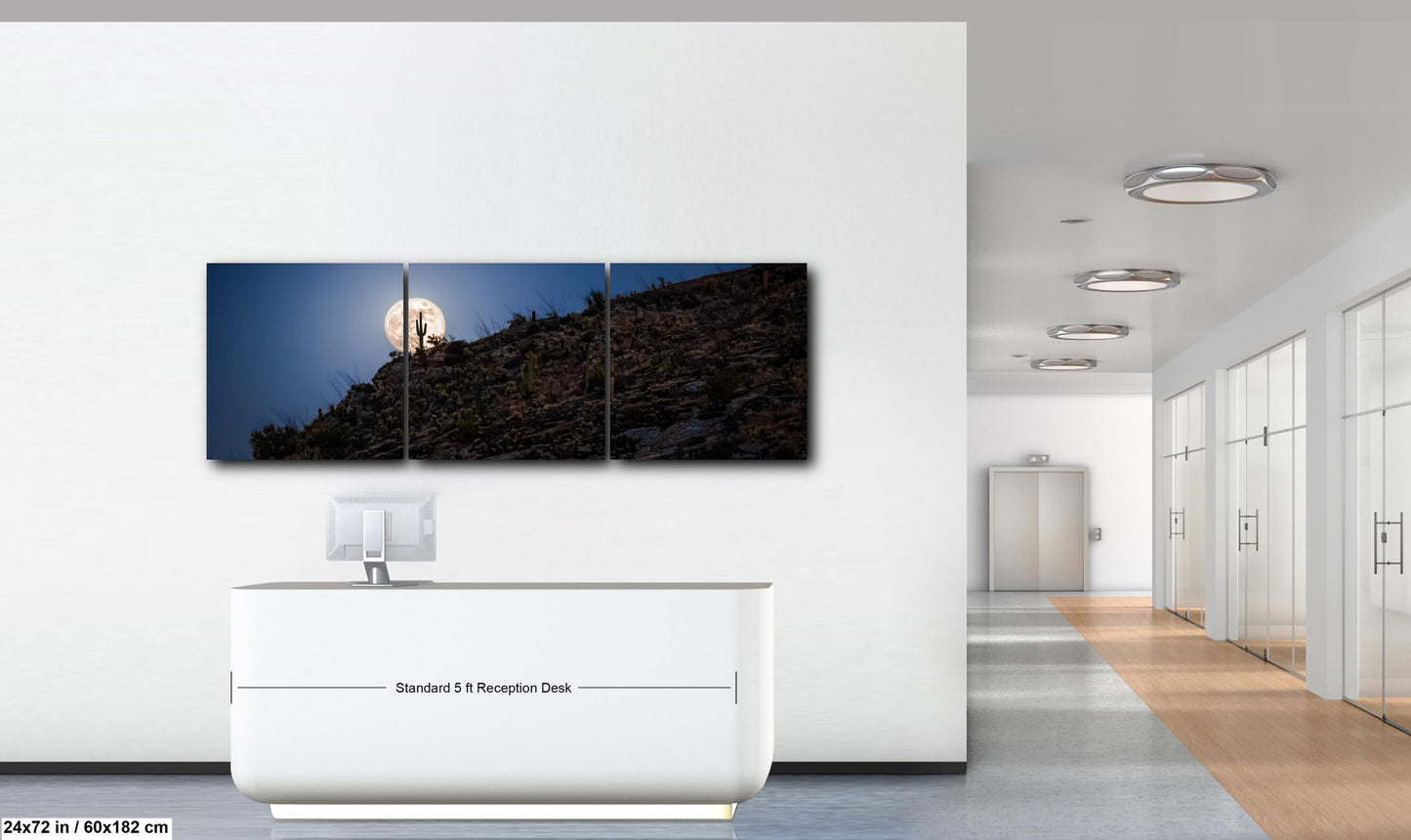Full Moon Rising over Saguaro Ridge, Tucson Arizona Desert Landscape Photography Print