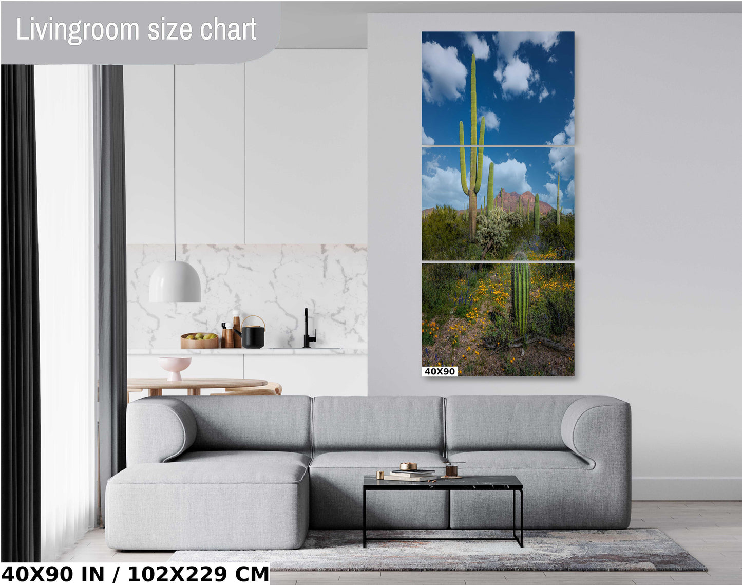 Reach for the Sky: Saguaro Cacti and Wildflowers in Organ Pipe Cactus National Monument Wall Art