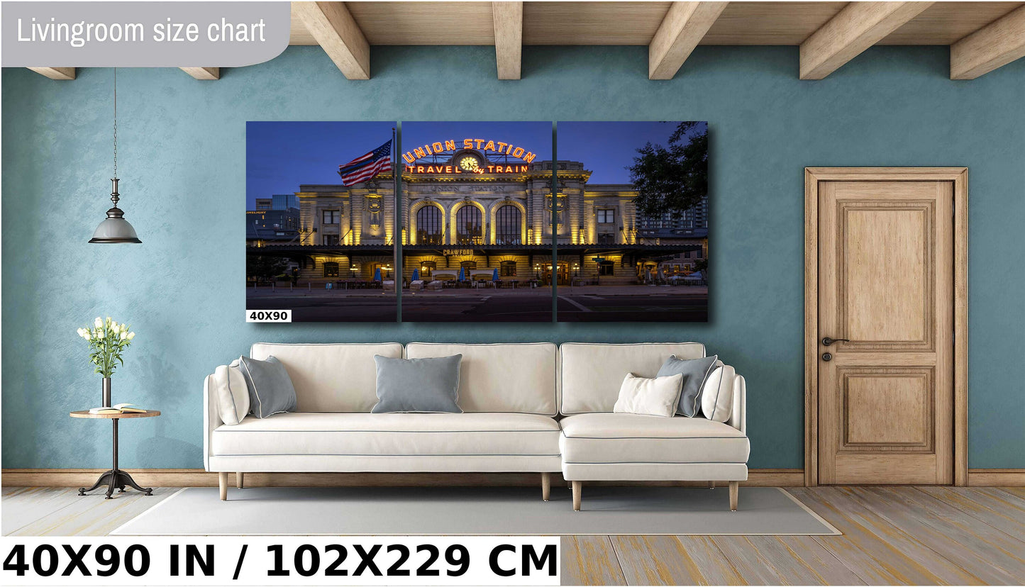 Hub of the Mountain West: Denver Union Station Metal Acrylic Print Wall Art Colorado Transportation Hub Landscape Historic Landmark
