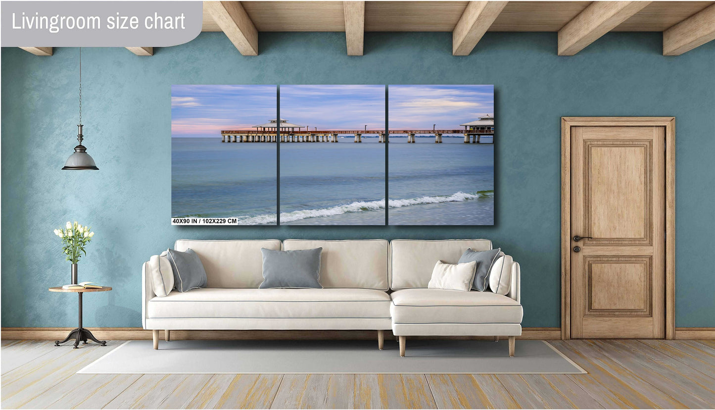 Before The Storm: Old Fishing Pier in Fort Myers Beach, Florida Wall Art Metal Acrylic Print Florida Seascape Home Decor