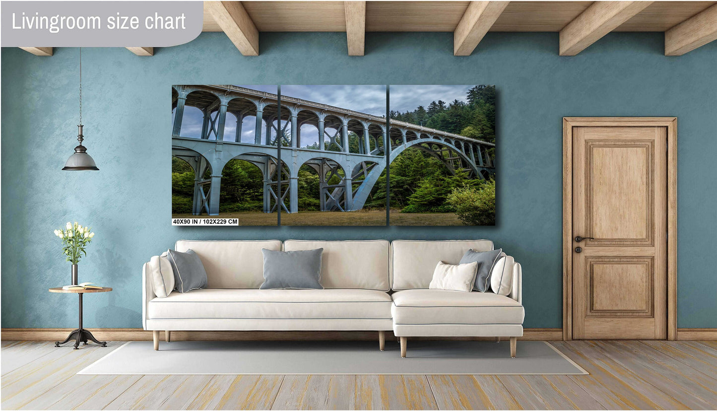 Oregon Coastal Passage: Cape Creek Bridge, Heceta Headland Metal Aluminum Print Oregon Wall Art Photography Home Decor Oregon Iconic Bridge