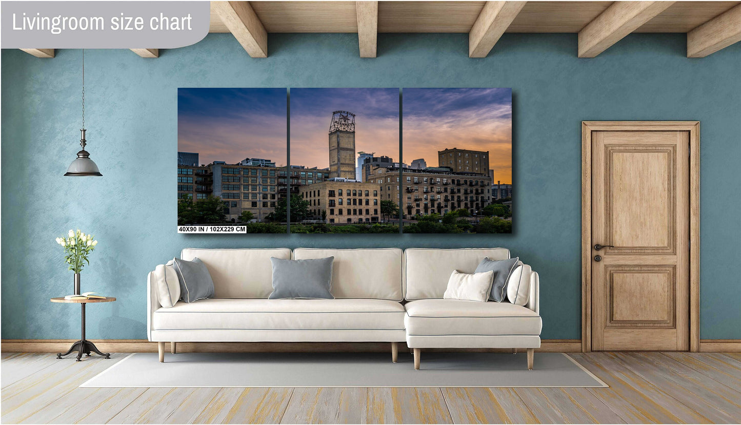 Minneapolis North Star Blankets Sign: Cityscape Photography Wall Art