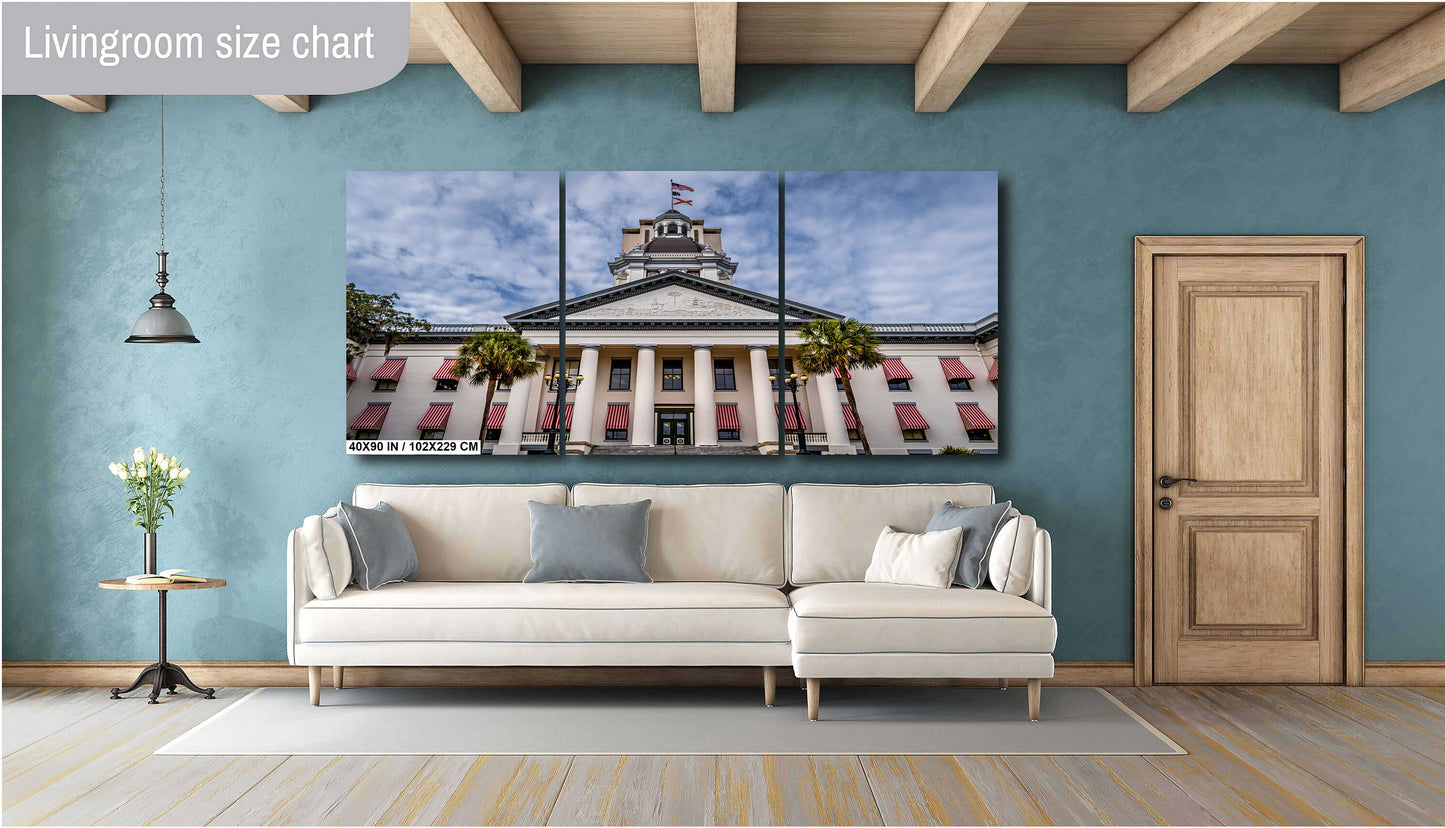 Tallahassee's Beacon: Florida State Capitol in Tallahassee, Florida Wall Art Metal Canvas Print Historic Architecture Home Decor