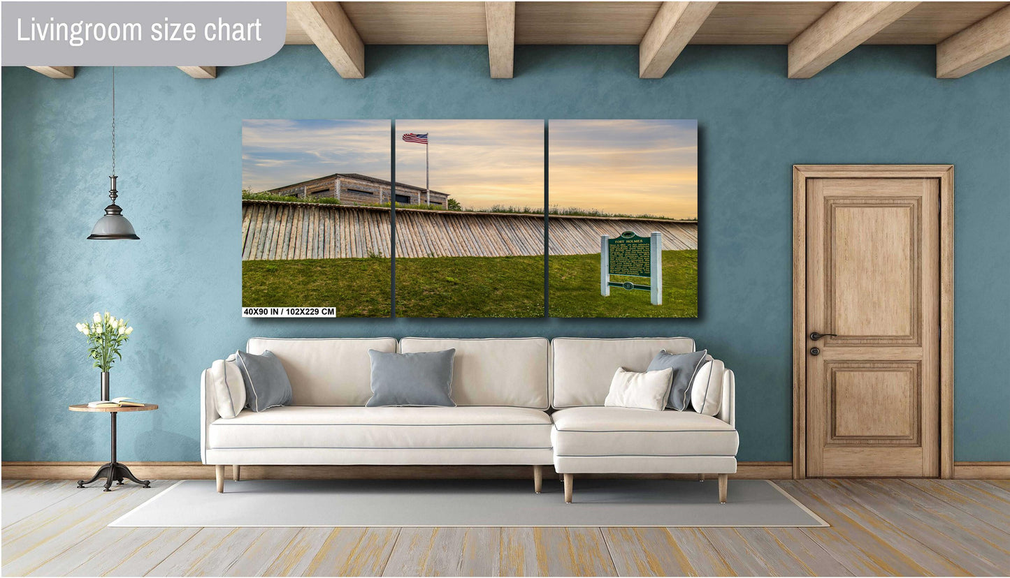 Fort Holmes Sign: Mackinac Island Historical Photography Wall Art