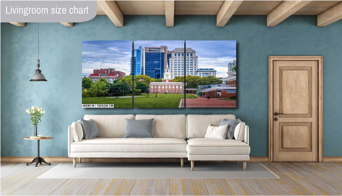 Philadelphia Skyline Print: Independence Hall, Urban Cityscape Wall Art