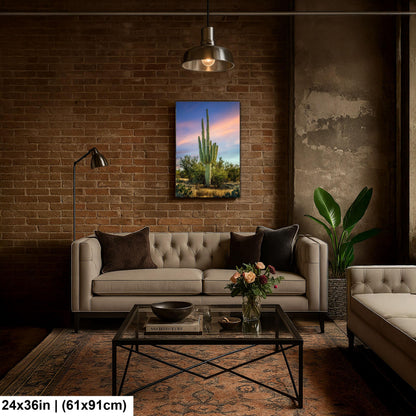 Oro Valley Saguaro at Dusk Photography Print, Tucson Arizona Desert Landscape, Southwestern Wall Art, Cactus Decor