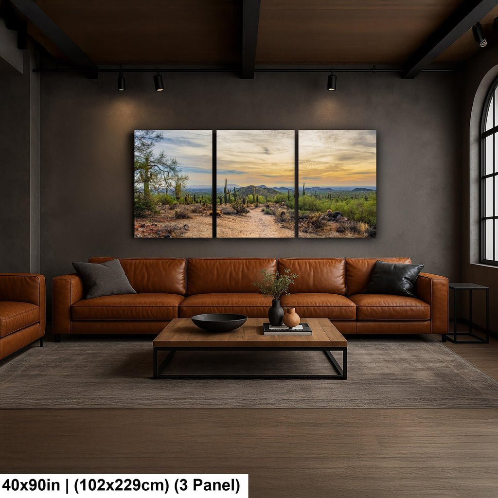 Sonoran Desert Trail at Sunset Photography Print, Usery Mountain Regional Park Mesa Arizona Wall Art Home Decor