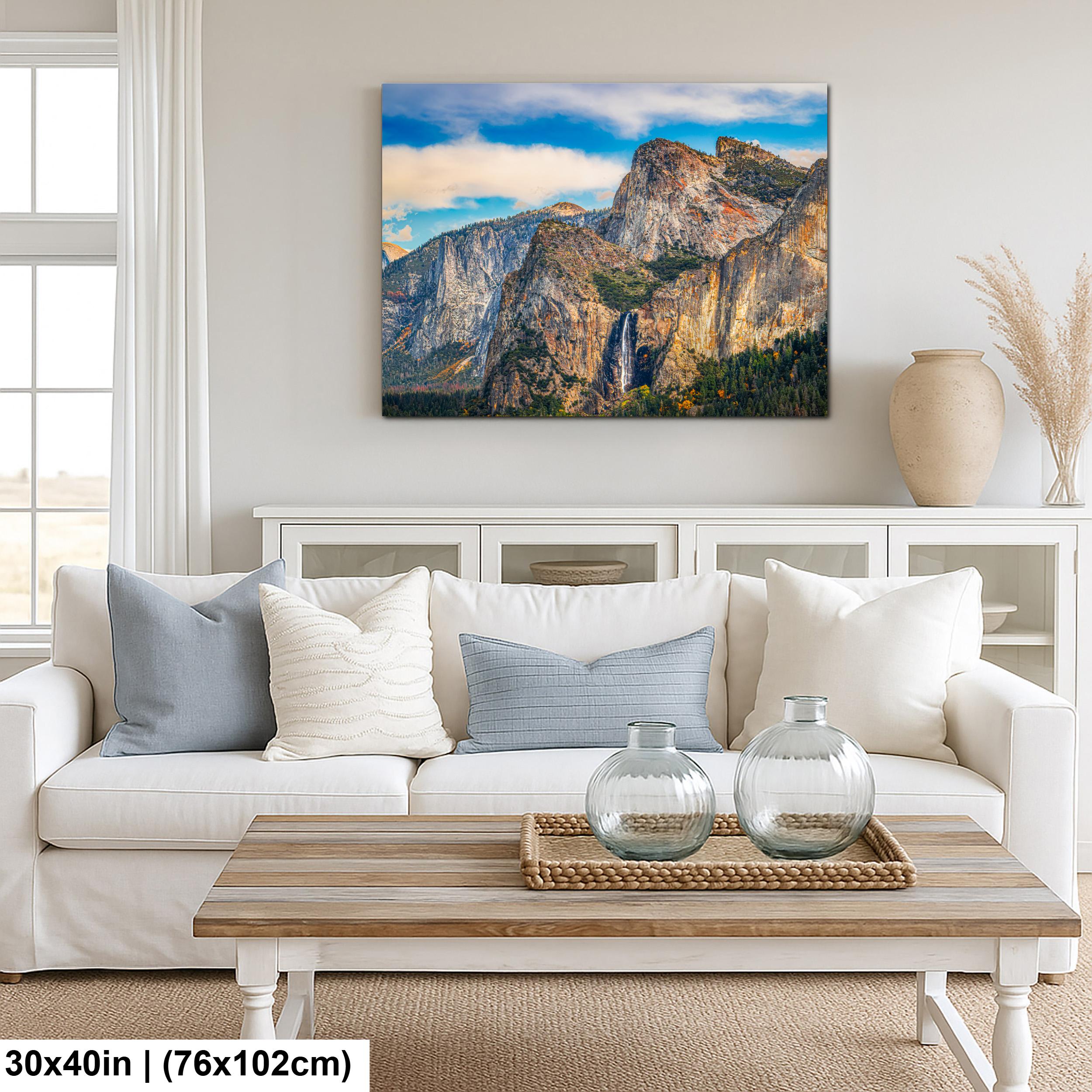 Bridalveil Fall and Granite Cliffs Yosemite National Park California Photography Print