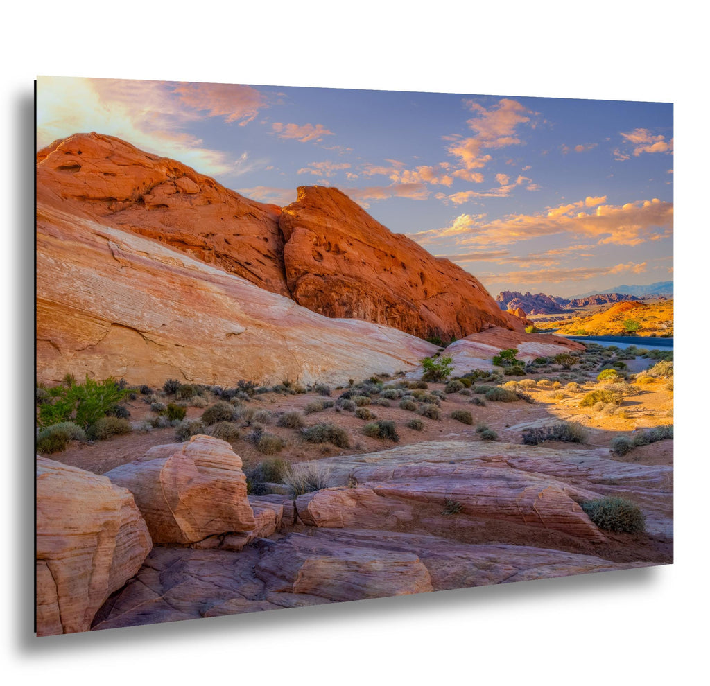 Red Rock Canyon Mountain Landscape at Sunset, Las Vegas Nevada Photography Print