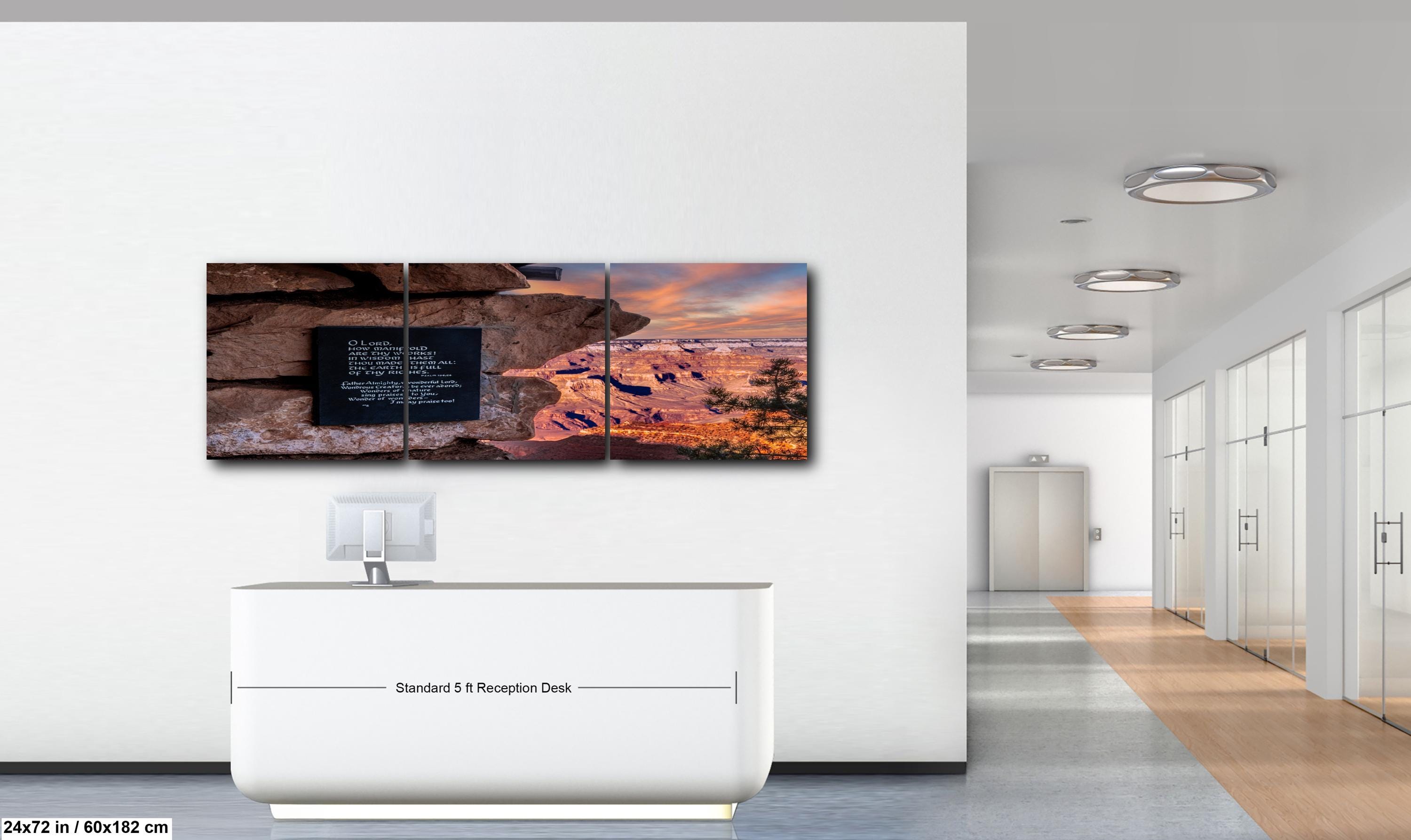 Grand Canyon Sunset Psalm 104:24 Scripture Plaque – Arizona Photography Wall Art