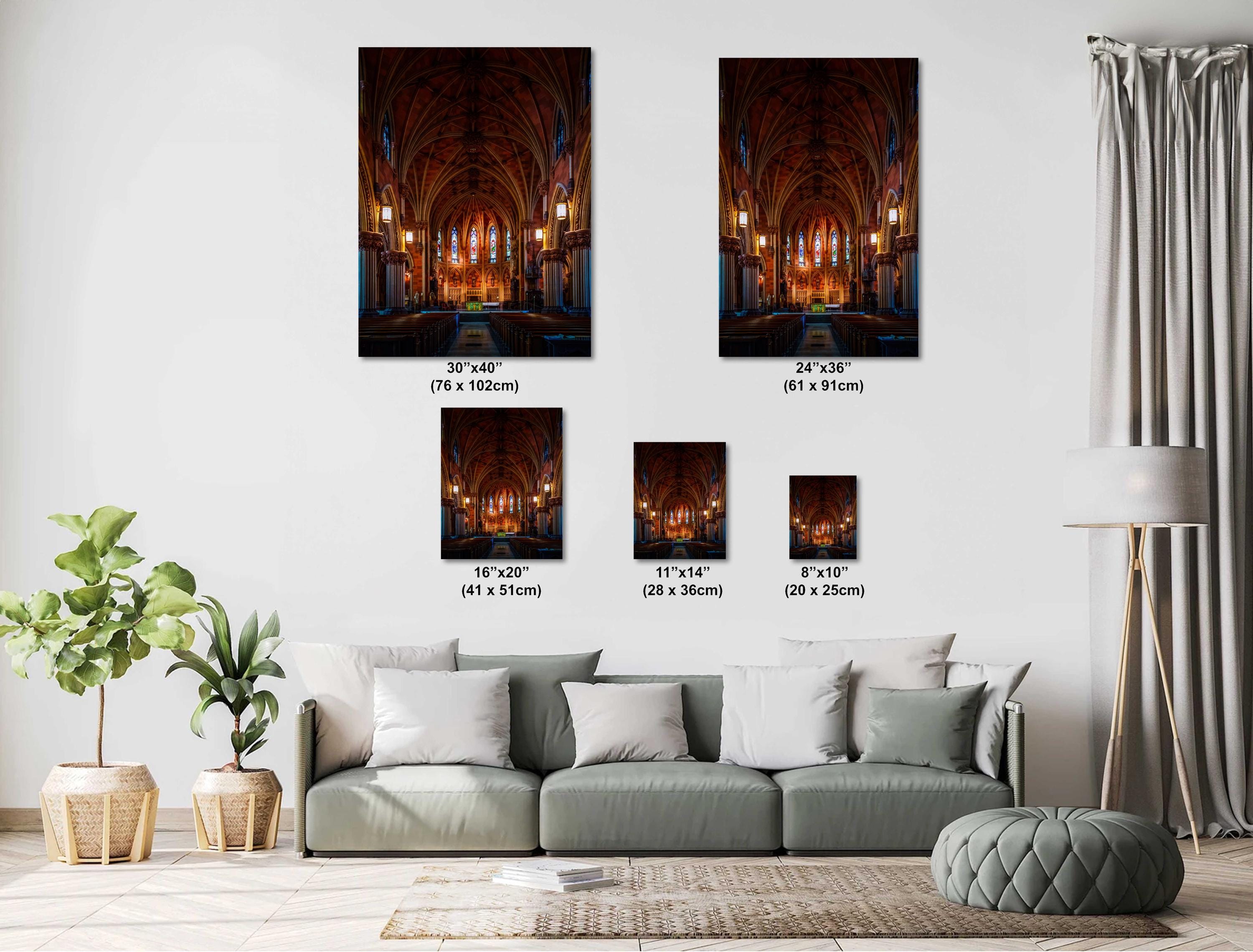 Albany’s Immaculate Conception Cathedral: Catholic Church Print Wall Art New York Historic Landmark Aluminum/Acrylic/Metal/Canvas