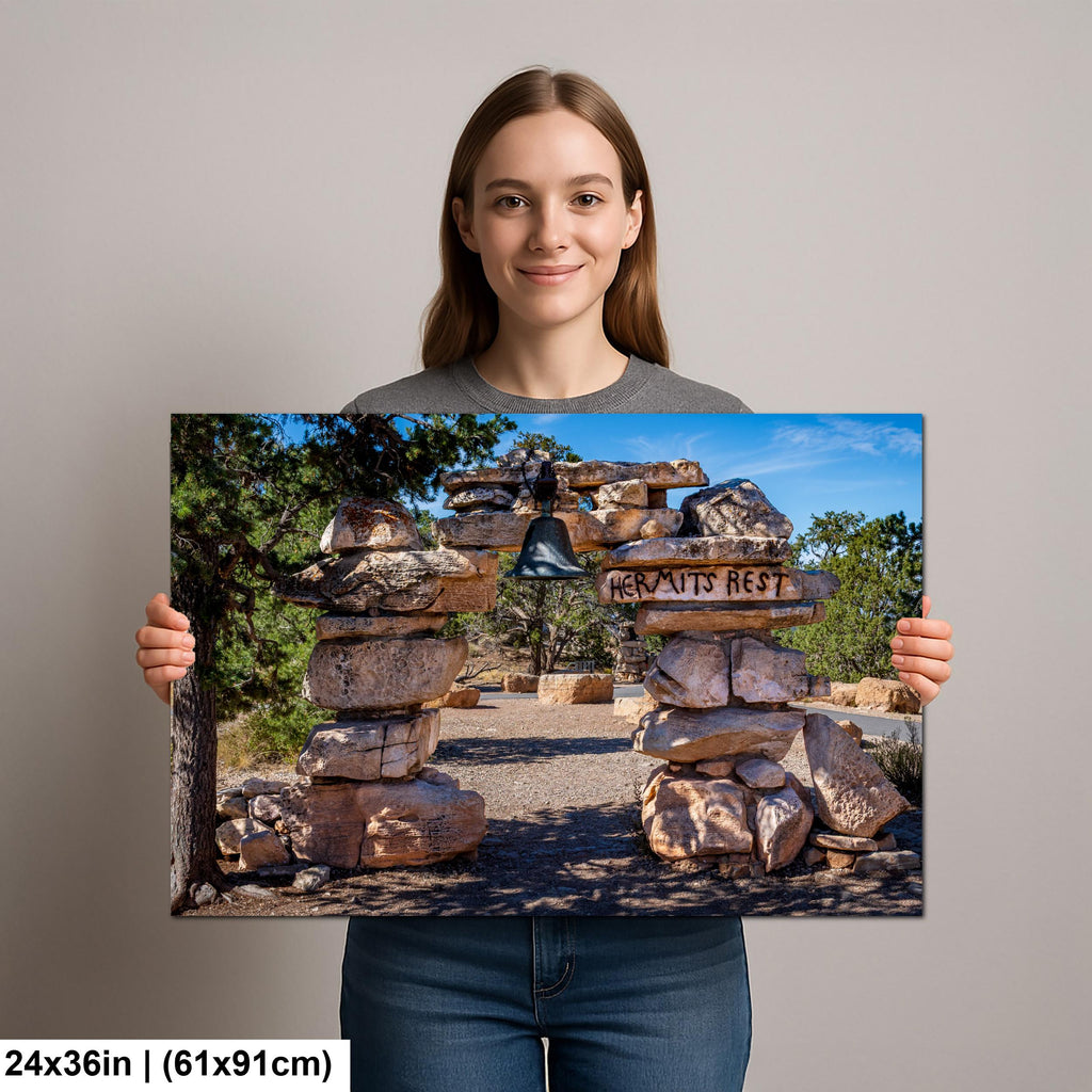 Hermits Rest Stone Entrance Bell at Grand Canyon National Park Arizona Photography Print