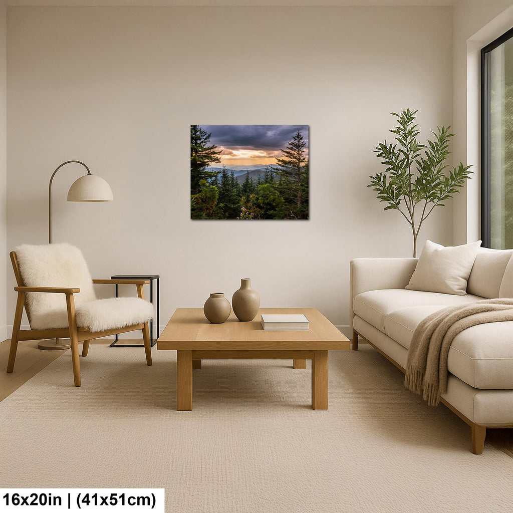 Between the Pines: Scenic View Great Smoky Mountains TN Photo Wall Art