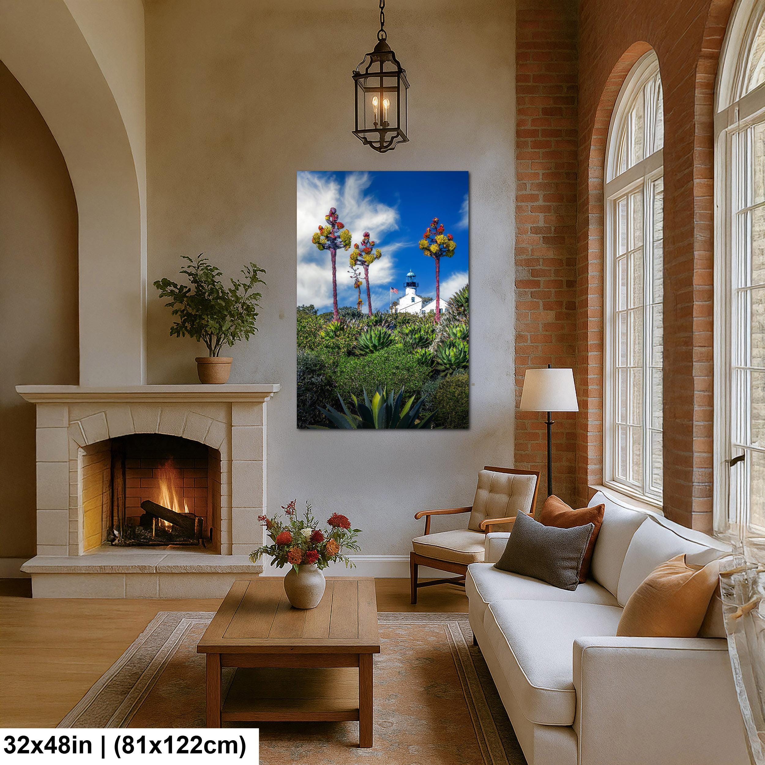 Blooming Lighthouse: Point Loma Lighthouse San Diego CA Photo Wall Art