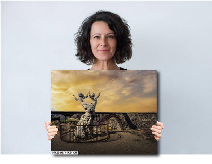 Twin Falls Idaho Print: Perrine Bridge & Twins Statue Landscape Photography