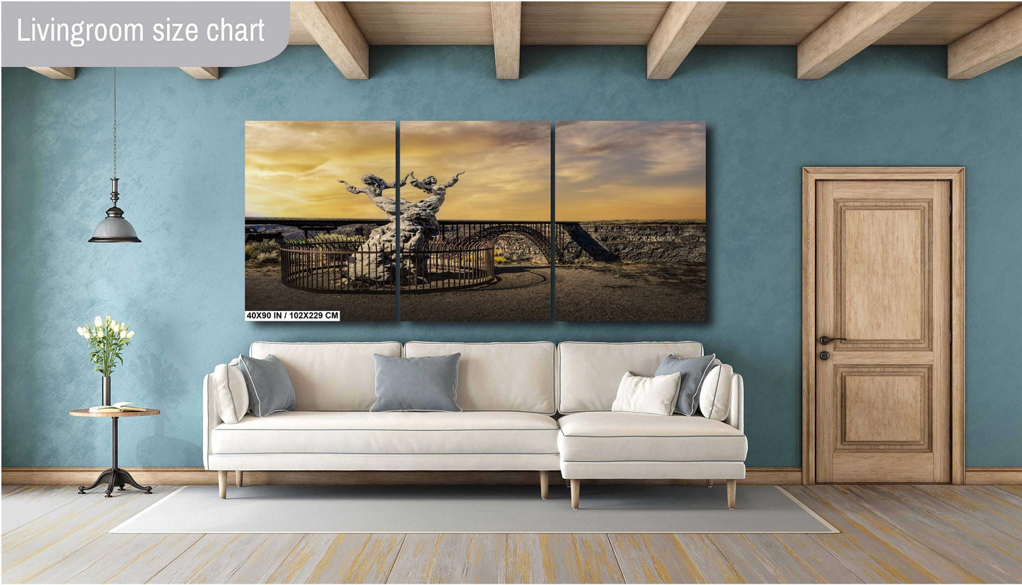 Twin Falls Idaho Print: Perrine Bridge & Twins Statue Landscape Photography