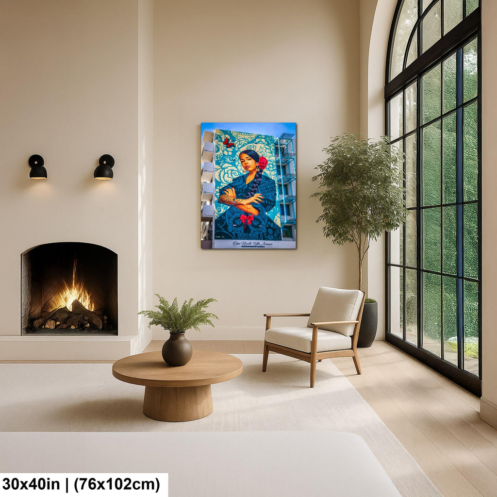 Tucson Mural - La Mujer Butterfly Mural, The Woman Portrait, Photography Print Wall Art