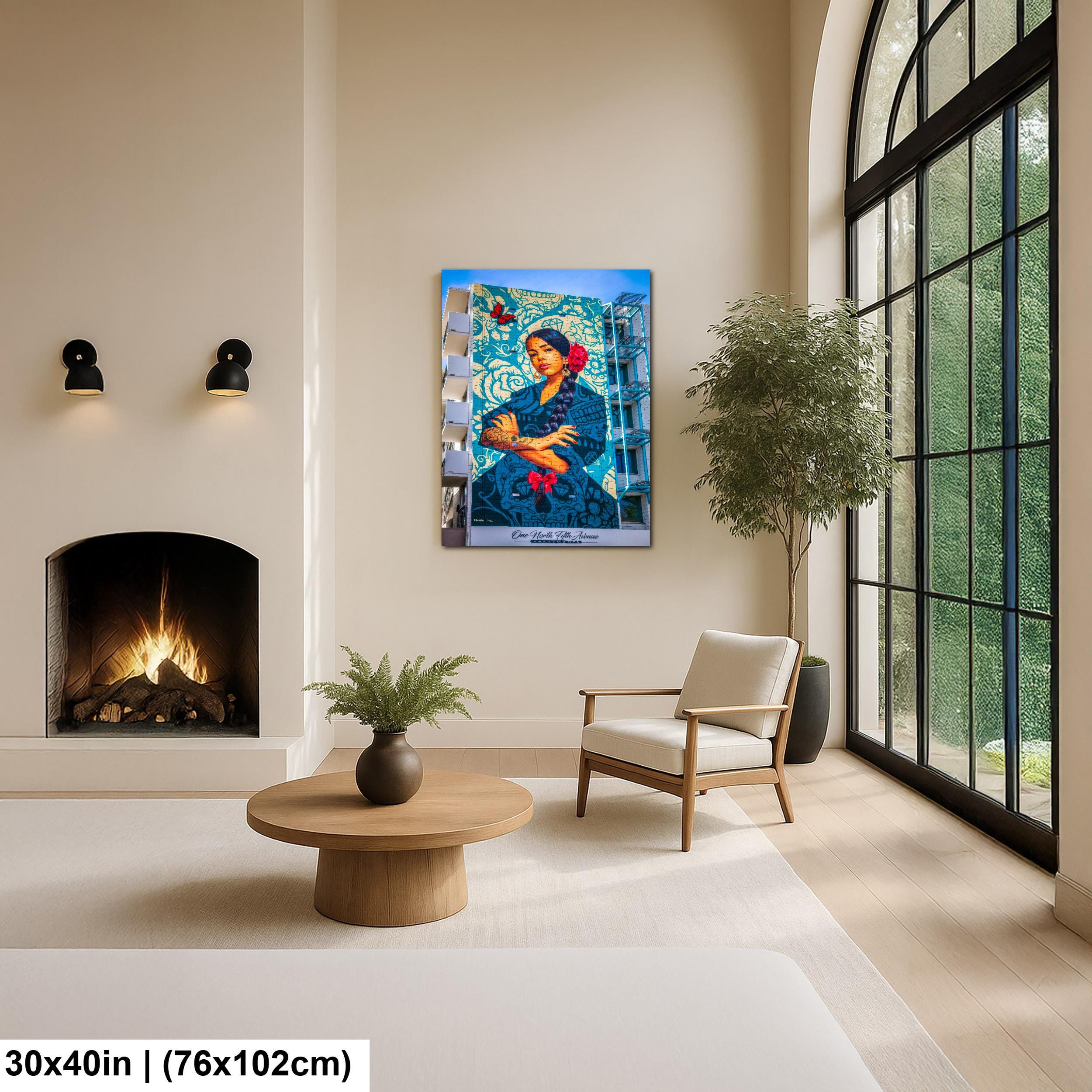 Tucson Mural - La Mujer Butterfly Mural, The Woman Portrait, Photography Print Wall Art