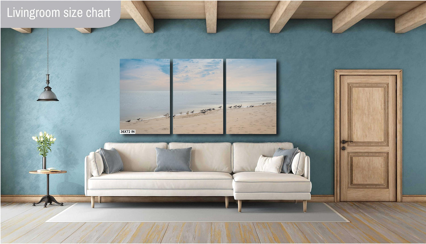 Birds on Perdido Key Beach: Florida Seascape Print Wall Art Coastal Wildlife Photography Aluminum/Acrylic/Metal/Canvas Home Decor