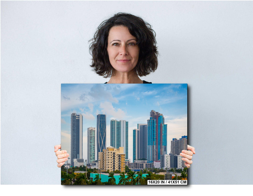 Miami Skyline Canvas Print - Downtown Miami Wall Art | Biscayne Bay Panorama