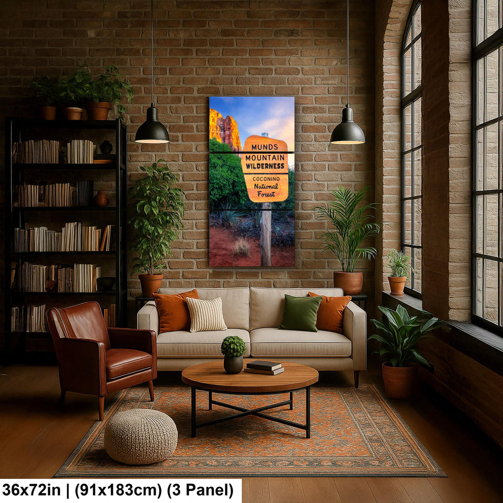 Munds Mountain Wilderness Sign, Coconino National Forest Sedona Arizona Wall Art, Red Rock Photography Print
