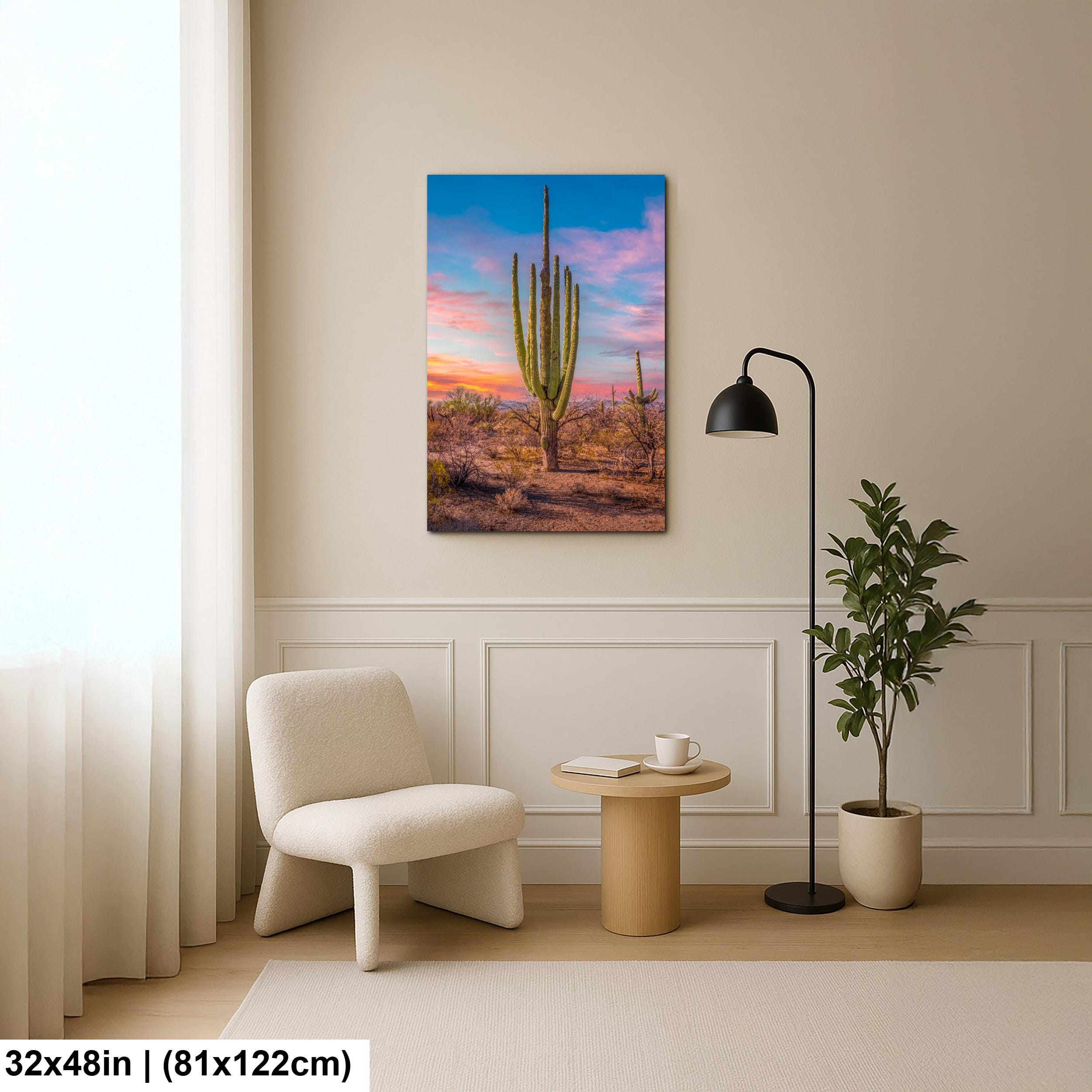 Multi-Arm Saguaro at Sunset - Saguaro National Park East Tucson Arizona Photography Print