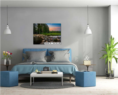 Itasca State Park Minnesota Headwaters of the Mississippi River Photo Print, Sunset Lake Forest Nature Wall Art Metal Canvas Photography
