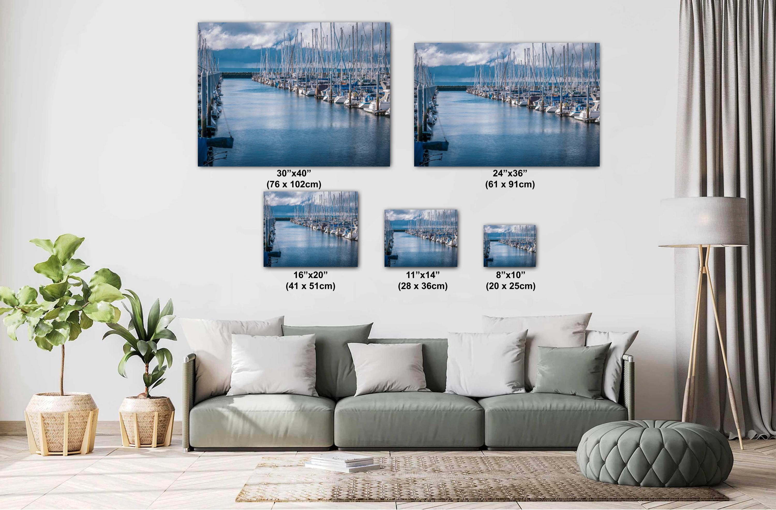 Seattle Nautical Print: Shilshole Bay Marina, Puget Sound Photography