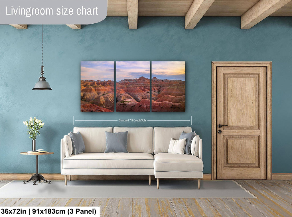 Badlands National Park Majestic Rock Formations, South Dakota Sunset Photography Wall Art