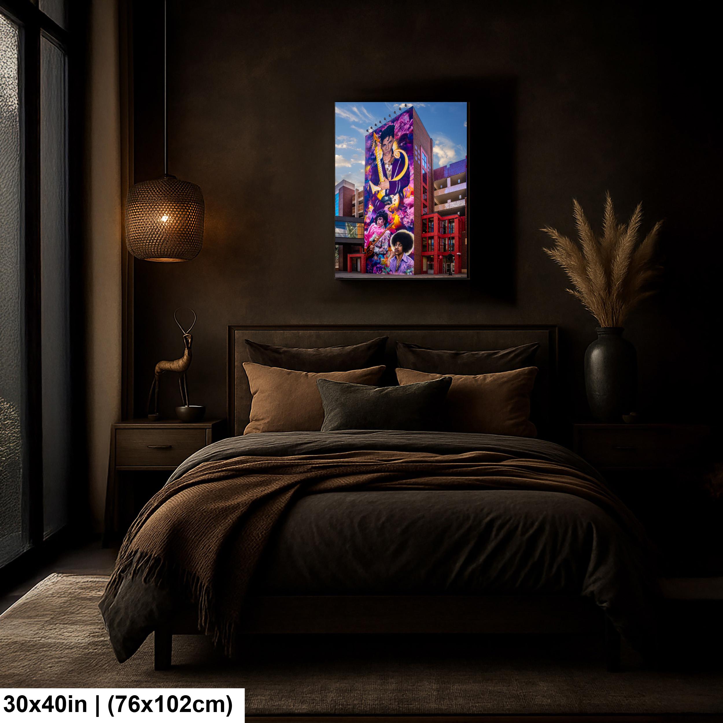 Prince Tribute Mural Minneapolis Photography Print, Minnesota Street Art Wall Decor, Purple Rain Urban Art