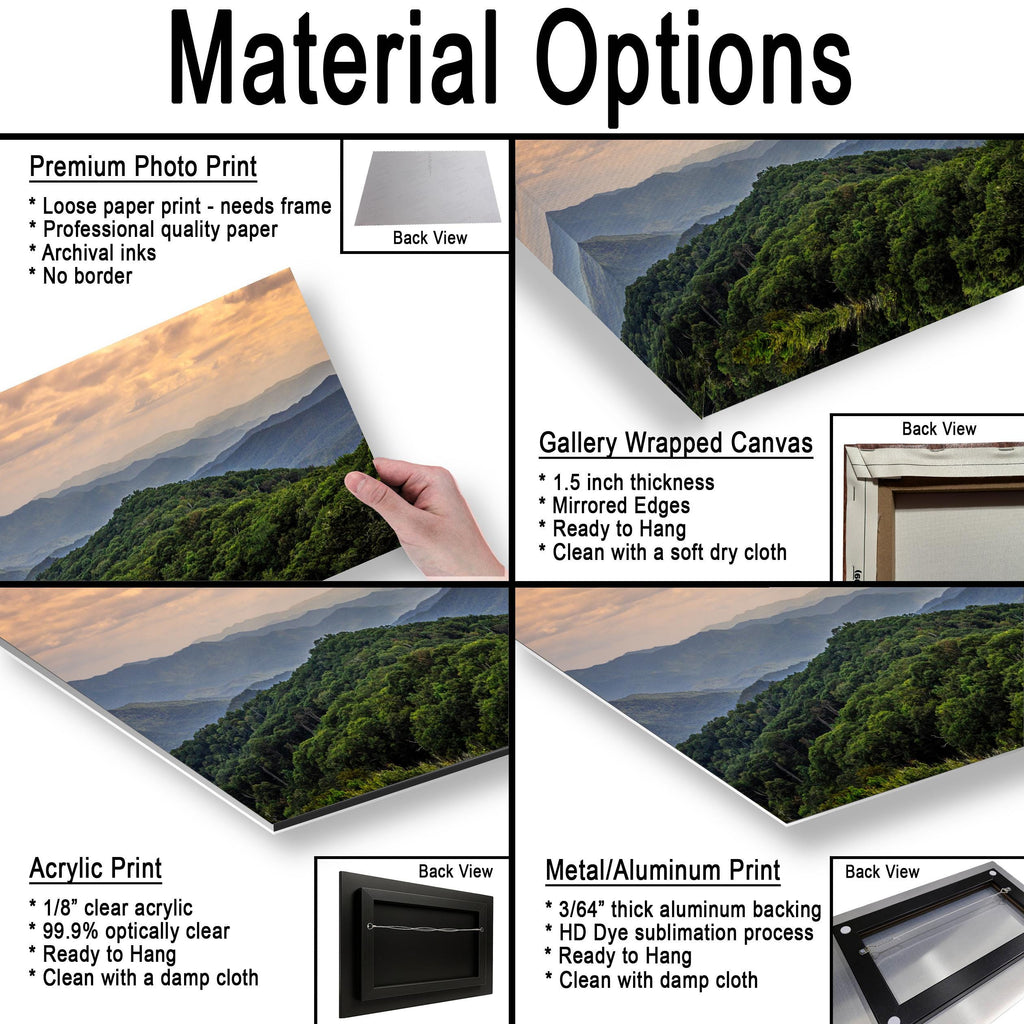 Layered Blue Majesty: Great Smoky Mountains Tennessee Photography Wall Art