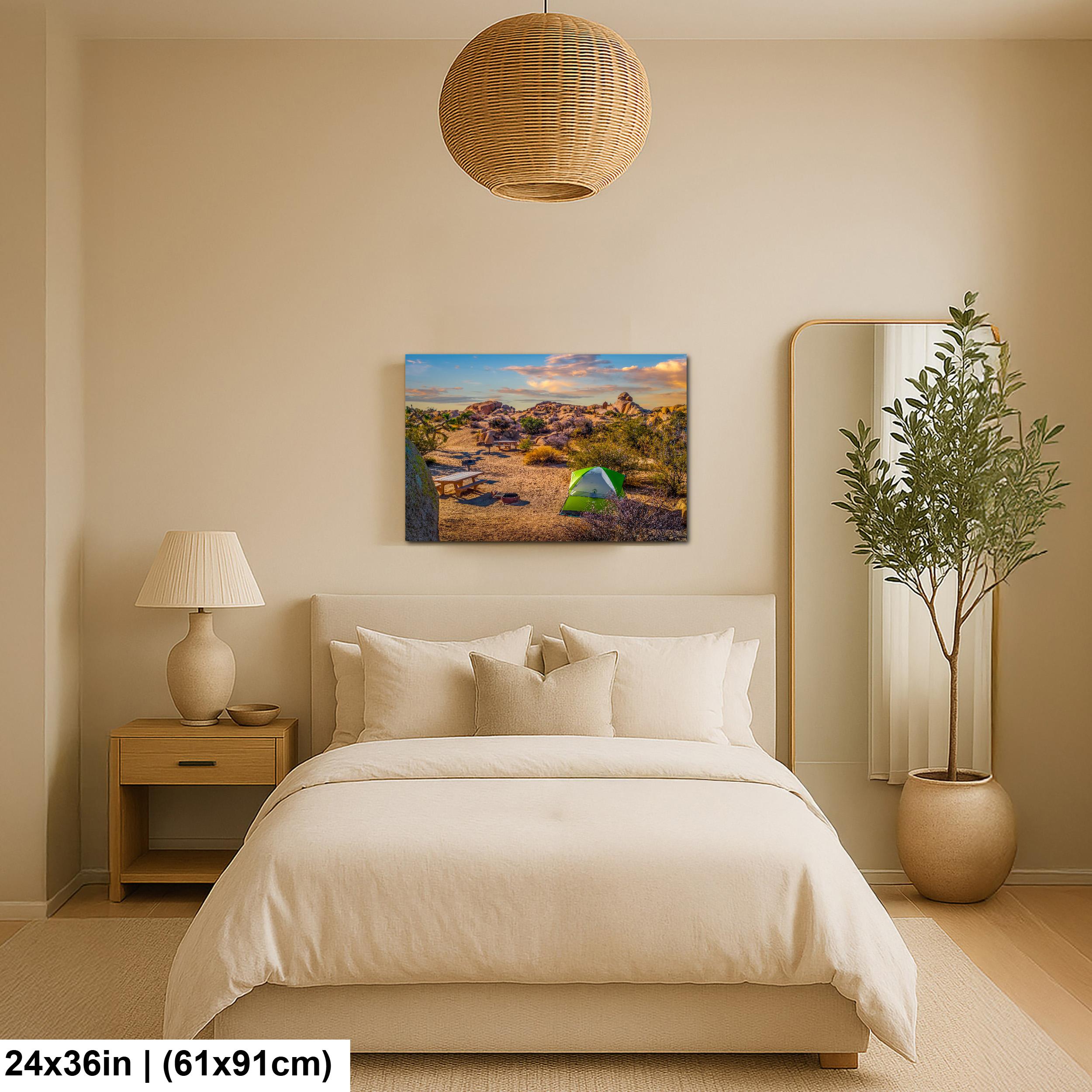 Desert Campsite at Sunset Joshua Tree National Park California Wall Art Photography Print
