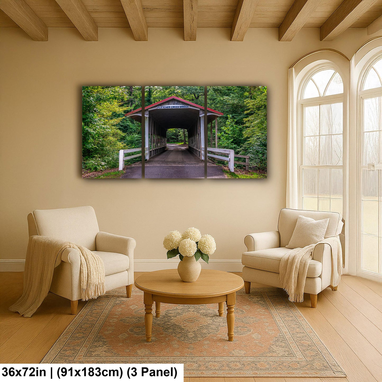 Fletcher Creek Bridge Covered Bridge - Little Rock Arkansas Photography Print