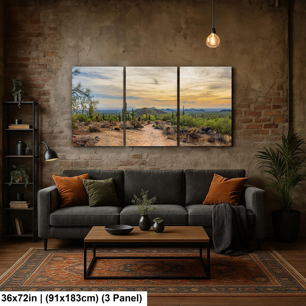Sonoran Desert Trail at Sunset Photography Print, Usery Mountain Regional Park Mesa Arizona Wall Art Home Decor