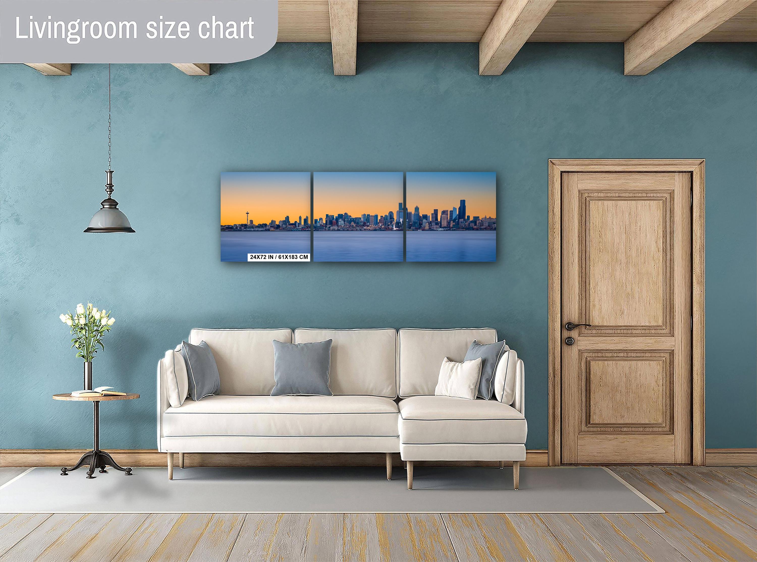 Seattle Skyline Golden Hour Print: Space Needle, Elliott Bay Wall Art
