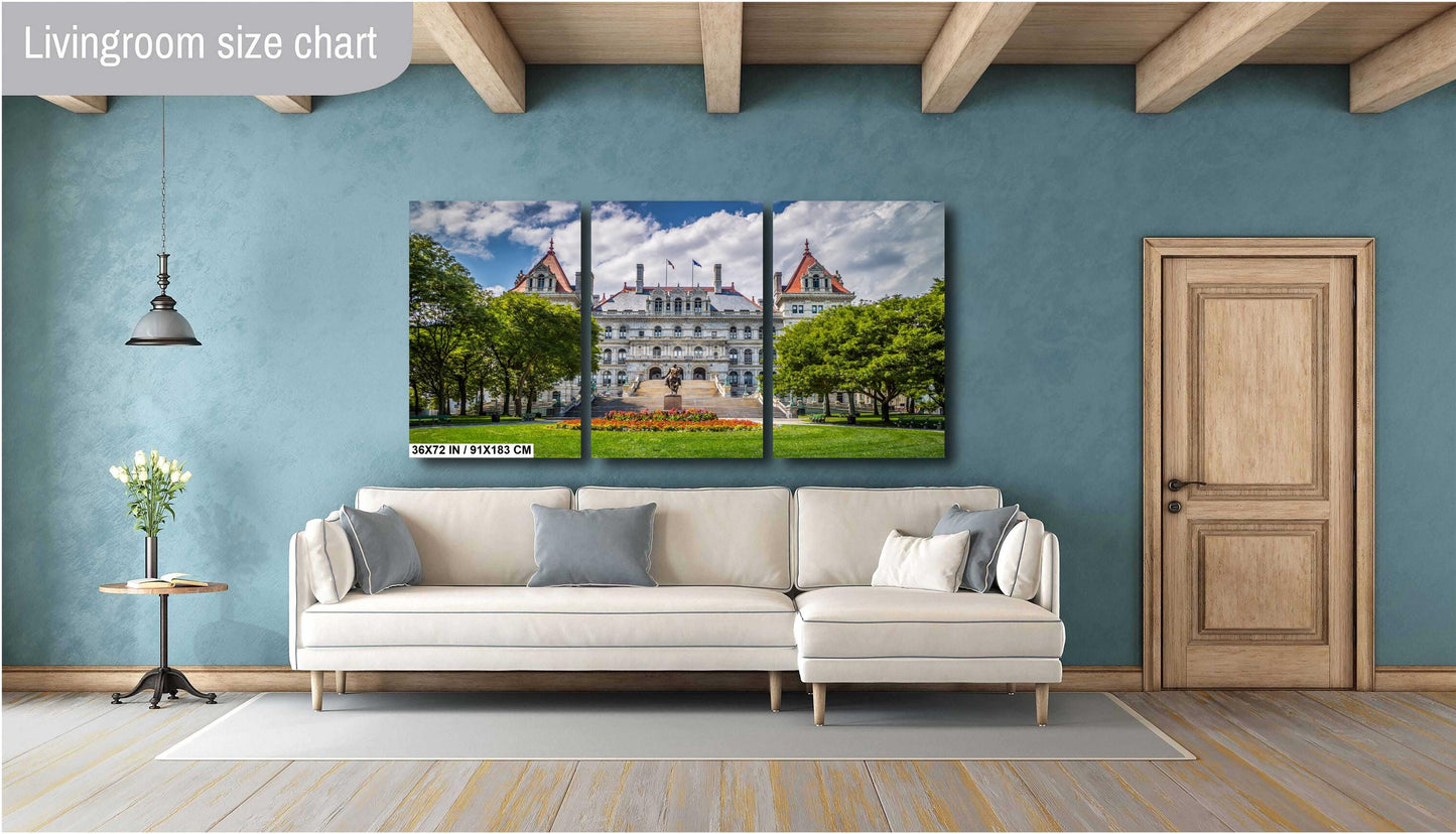 Empire State Majesty: The New York State Capitol in Albany Print Wall Art Architectural Skyline Photography Aluminum/Acrylic/Metal/Canvas