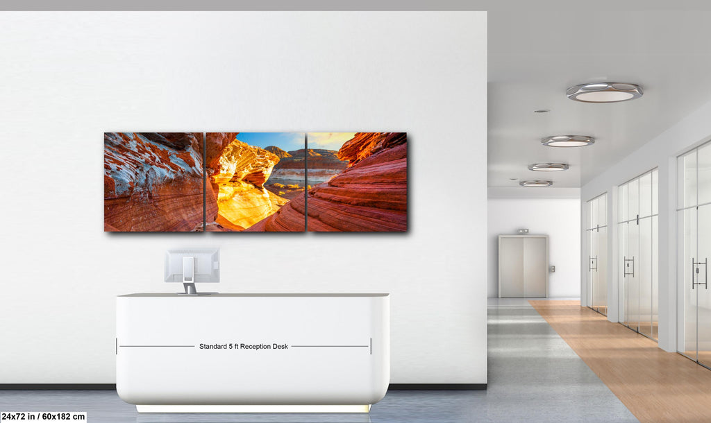 Lake Powell Golden Sandstone Glow Page Arizona Photography Print, Southwest Canyon Wall Art