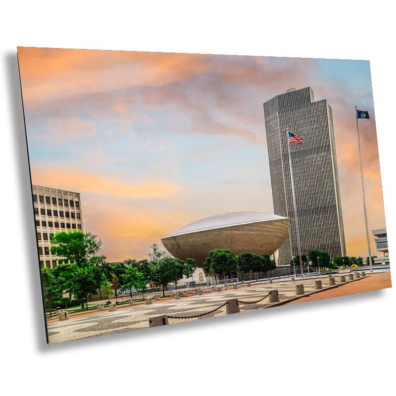 A Curve of Innovation: The Egg at Empire State Plaza Albany, New York Print Wall Art Architecture Photography Aluminum/Acrylic/Metal/Canvas