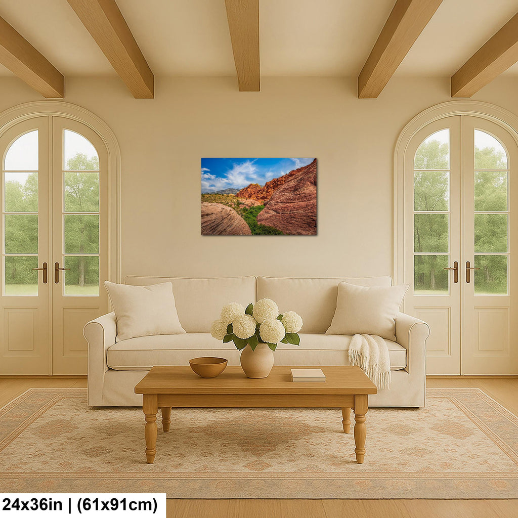Sandstone Ridges: Red Rock Canyon Las Vegas Nevada Photography Wall Art